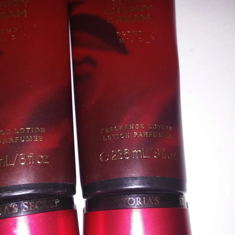 Set of 3 Victoria Secret Fragrance Lotion Lush Cherry Cream Full Size 8oz Each